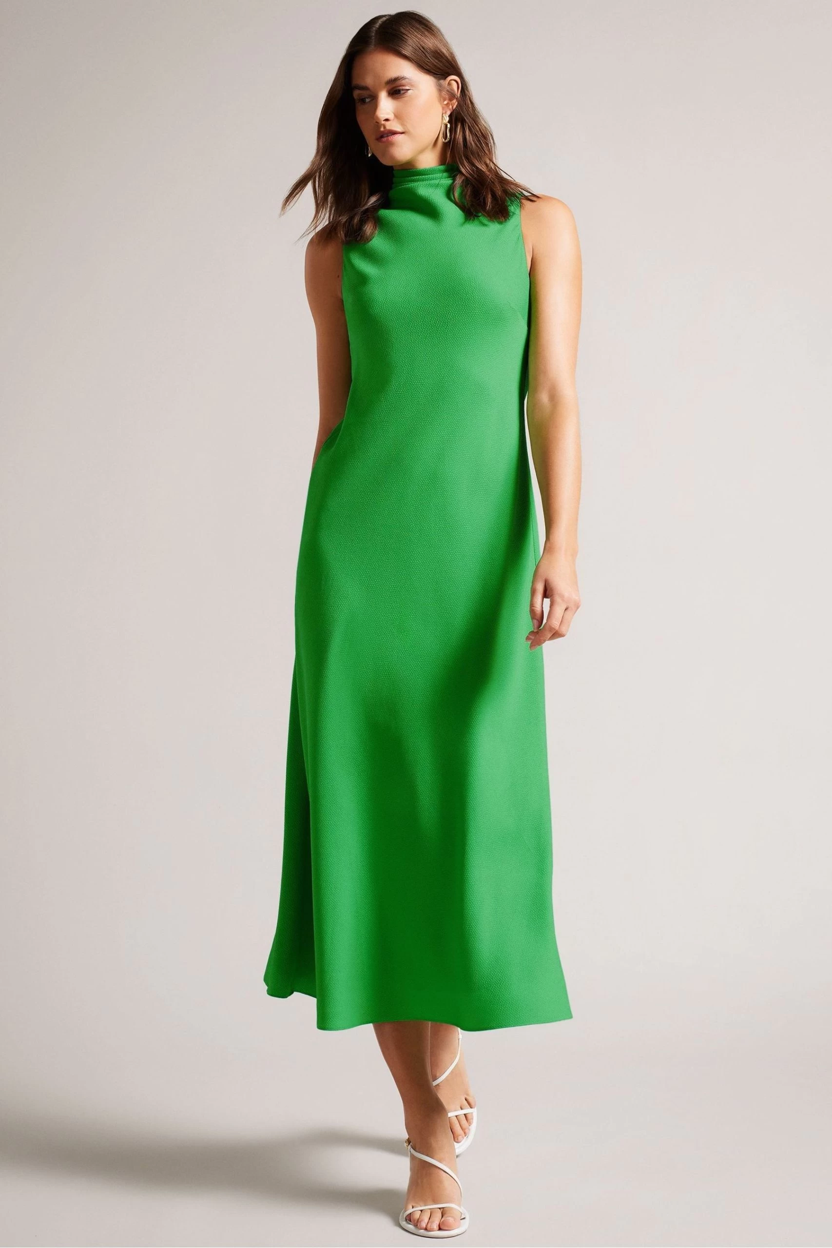 Ted Baker GreenEleanar Cowl Neck Sleeveless Midi Slip Dress 3 Ted Baker GreenEleanar Cowl Neck Sleeveless Midi Slip Dress