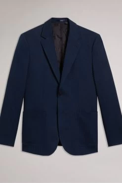 Ted Baker Blue Shakerj Slim Fit Cotton Linen Jacket -Ted Baker Shop 610758s5