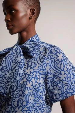 Ted Baker Blue Melodiy Brt Jacquard Puff Sleeve Top 9 Ted Baker Blue Melodiy Brt Jacquard Puff Sleeve Top -Ted Baker Shop 615964s3