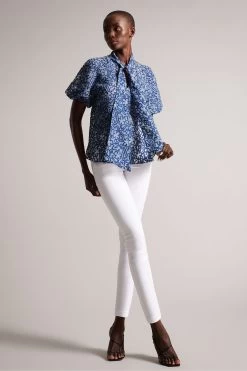 Ted Baker Blue Melodiy Brt Jacquard Puff Sleeve Top 10 Ted Baker Blue Melodiy Brt Jacquard Puff Sleeve Top -Ted Baker Shop 615964s4