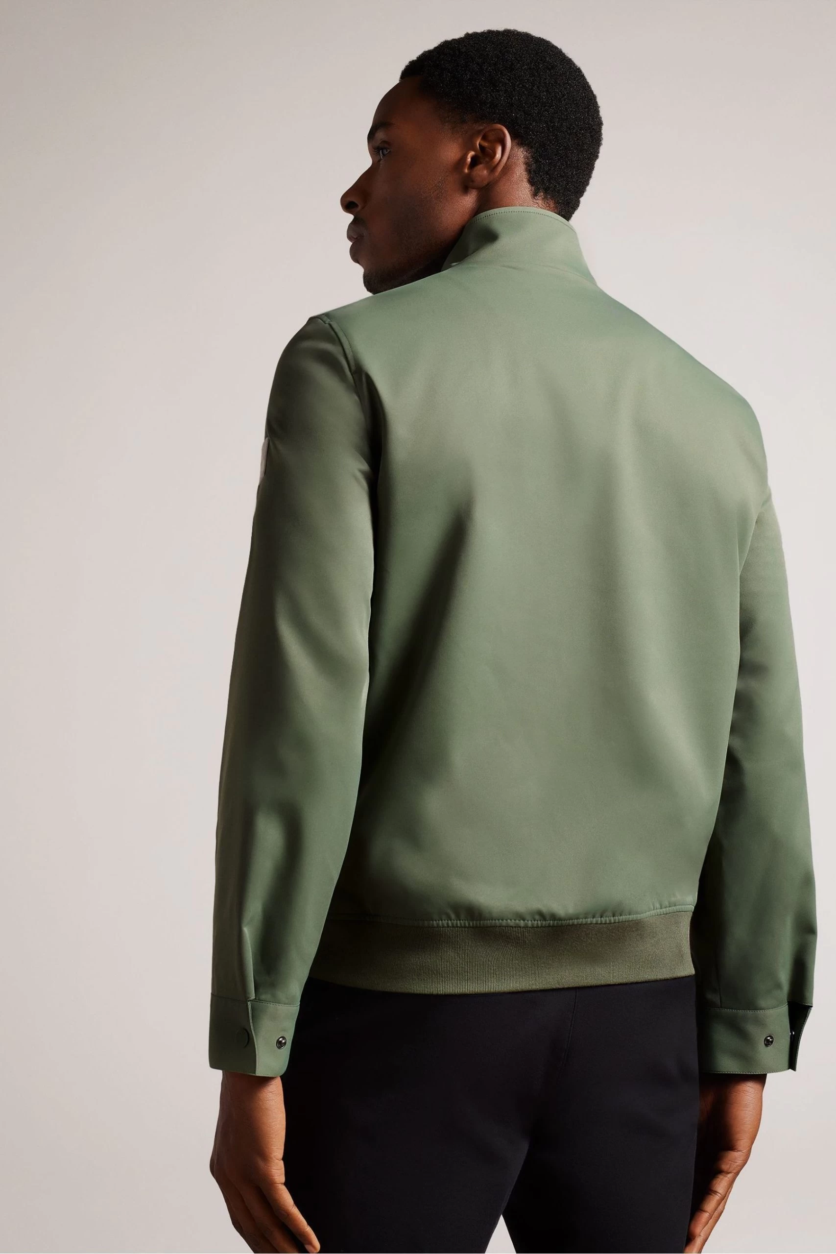 Ted Baker Green Arzona Smart Nylon Funnel Neck Bomber Jacket 4 Ted Baker Green Arzona Smart Nylon Funnel Neck Bomber Jacket - Image 2