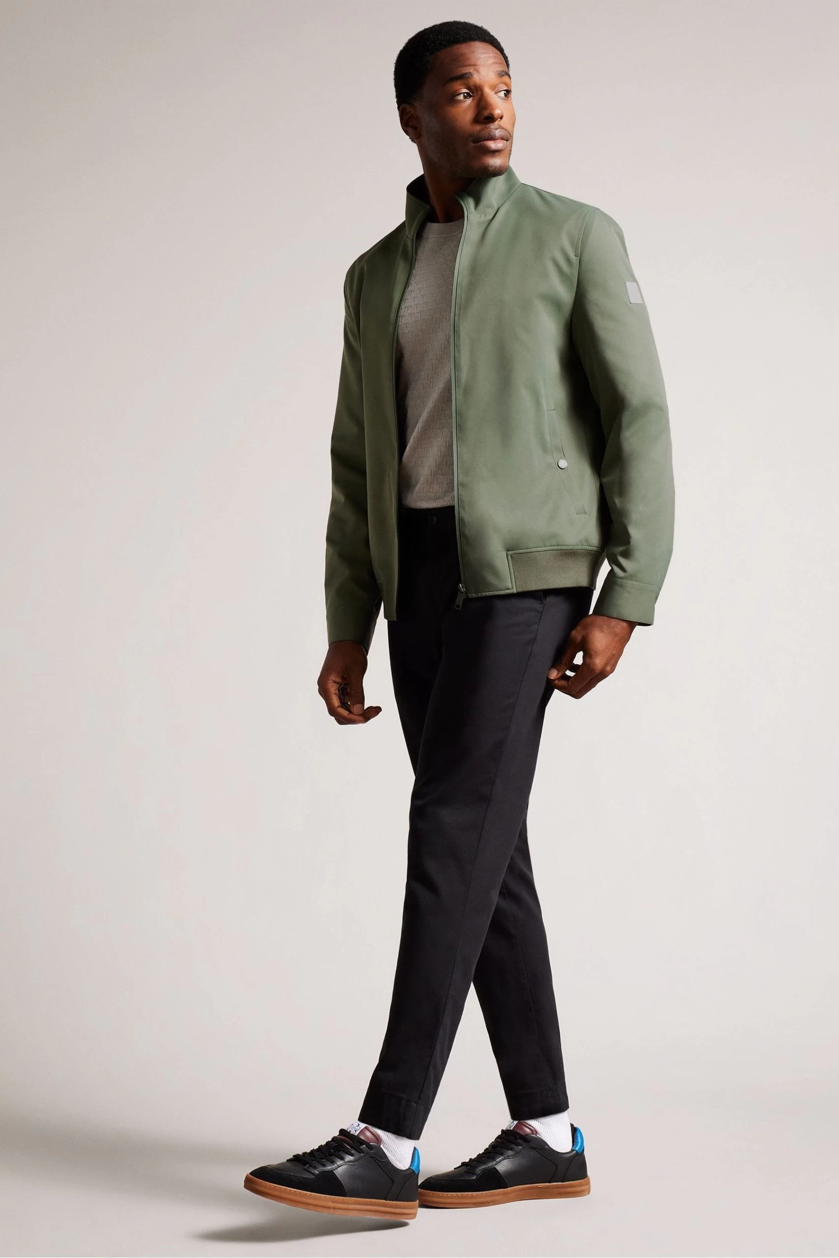 Ted Baker Green Arzona Smart Nylon Funnel Neck Bomber Jacket 5 Ted Baker Green Arzona Smart Nylon Funnel Neck Bomber Jacket - Image 3