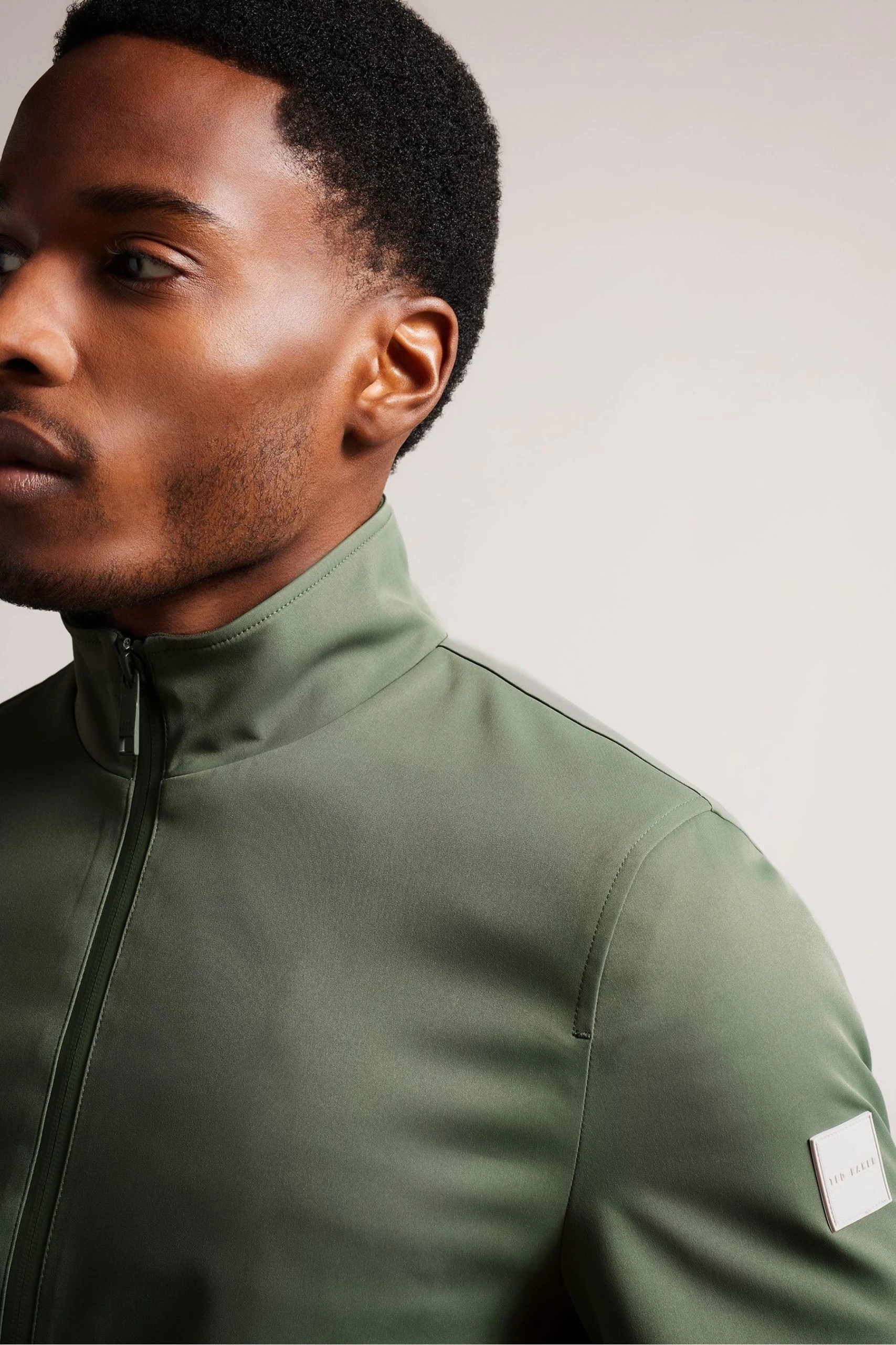 Ted Baker Green Arzona Smart Nylon Funnel Neck Bomber Jacket 6 Ted Baker Green Arzona Smart Nylon Funnel Neck Bomber Jacket - Image 4