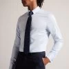 Ted Baker Blue Wragby Long Sleeved Tonal Magnolia Jacquard Shirt 1 Ted Baker Blue Wragby Long Sleeved Tonal Magnolia Jacquard Shirt -Ted Baker Shop 650934s