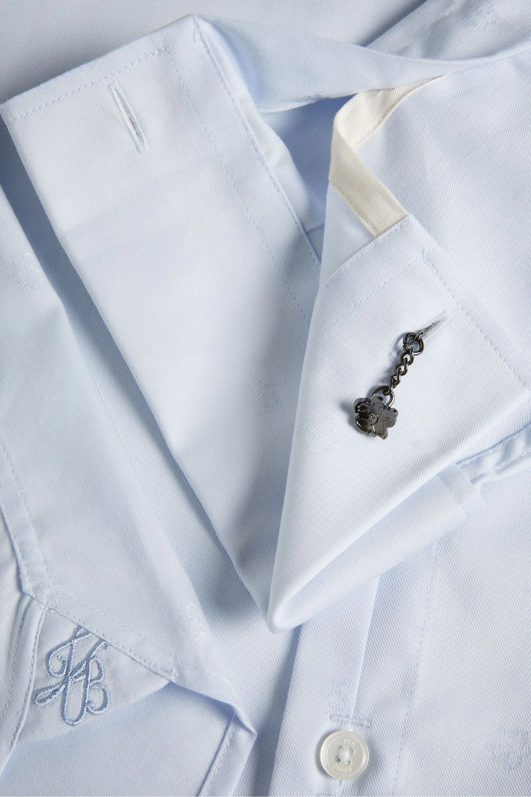 Ted Baker Blue Wragby Long Sleeved Tonal Magnolia Jacquard Shirt 6 Ted Baker Blue Wragby Long Sleeved Tonal Magnolia Jacquard Shirt - Image 4