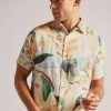 Ted Baker Renato Multicol Short Sleeved Floral Printed Natural Shirt -Ted Baker Shop 655682s