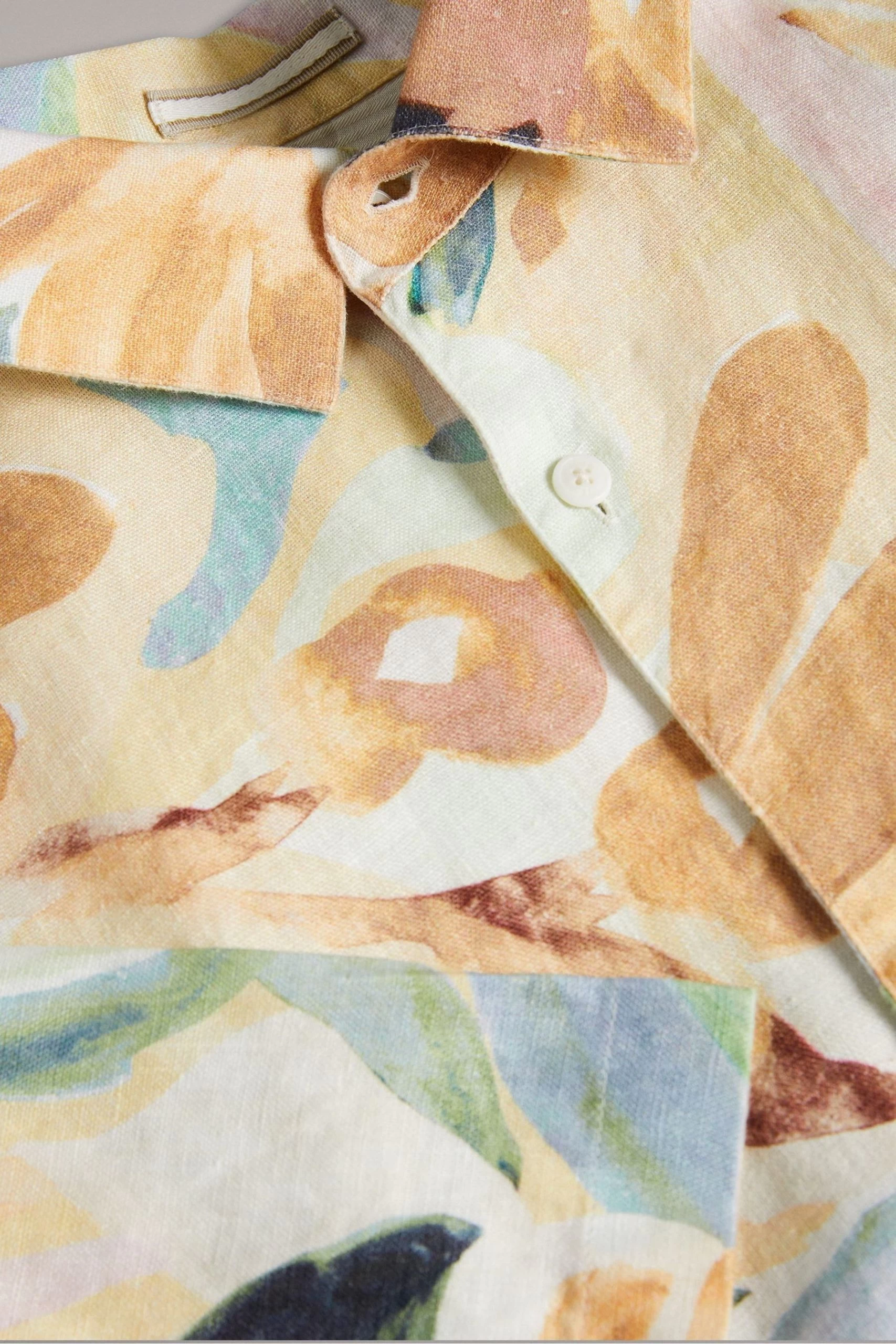 Ted Baker Renato Multicol Short Sleeved Floral Printed Natural Shirt 7 Ted Baker Renato Multicol Short Sleeved Floral Printed Natural Shirt - Image 5
