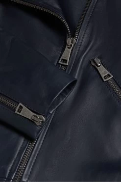 Ted Baker Blue Ellaar Fitted Leather Biker Jacket 11 Ted Baker Blue Ellaar Fitted Leather Biker Jacket -Ted Baker Shop 662206s5