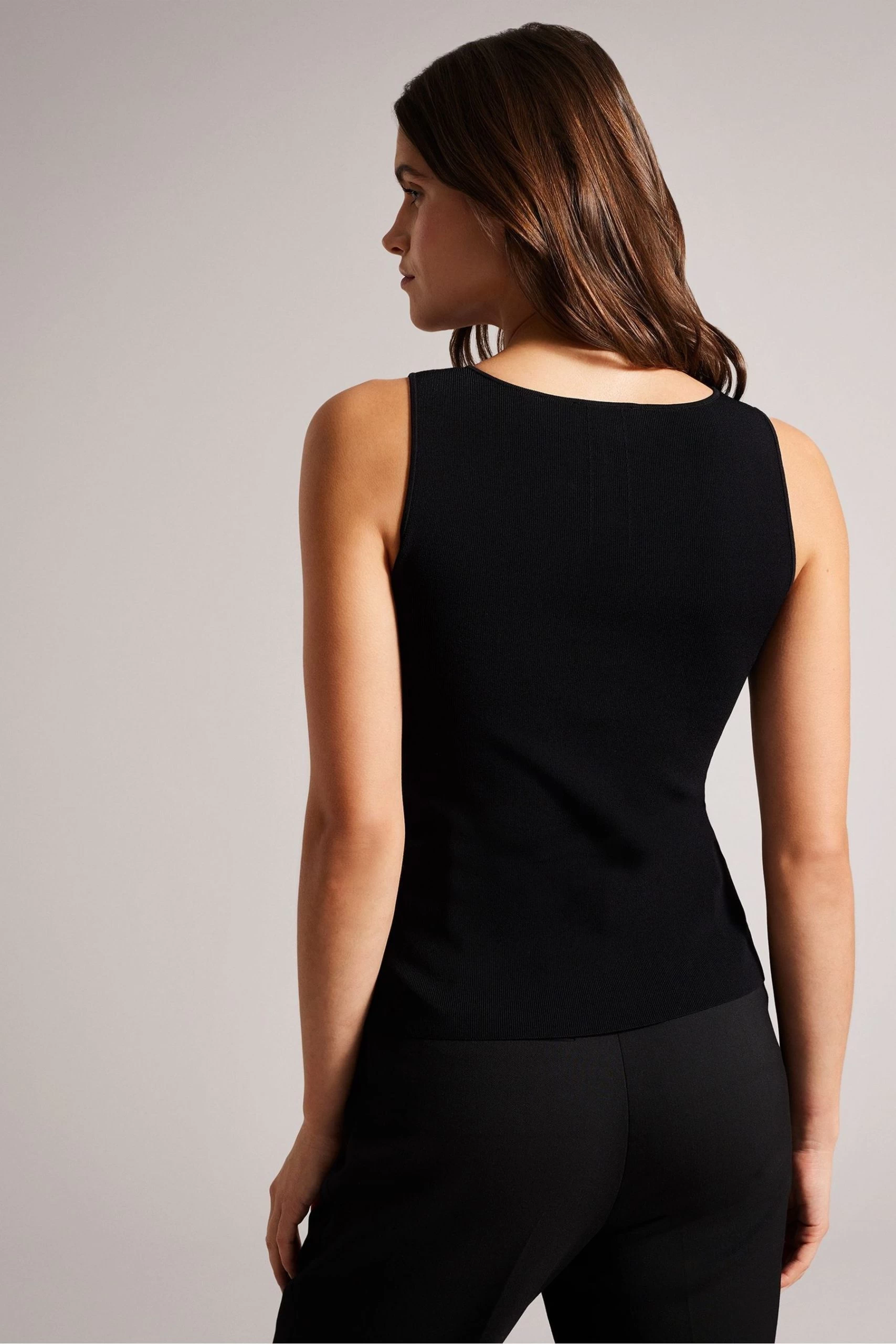 Ted Baker Josiiy Black V-Neck Slim Fit Sleeveless Knit Top 4 Ted Baker Josiiy Black V-Neck Slim Fit Sleeveless Knit Top - Image 2