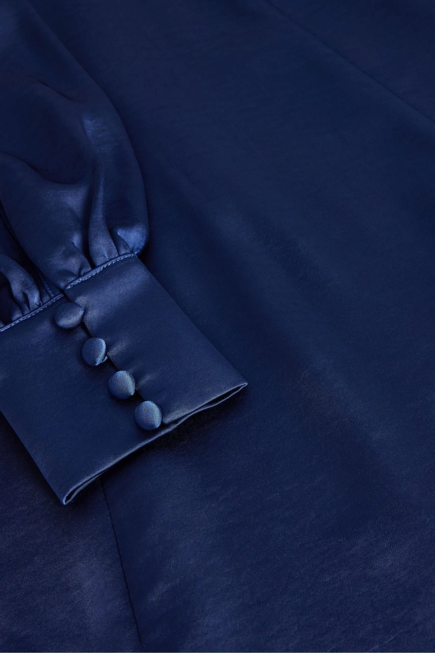 Ted Baker Blue Daniia Waisted Midi Dress With Blouson Sleeve 7 Ted Baker Blue Daniia Waisted Midi Dress With Blouson Sleeve - Image 5