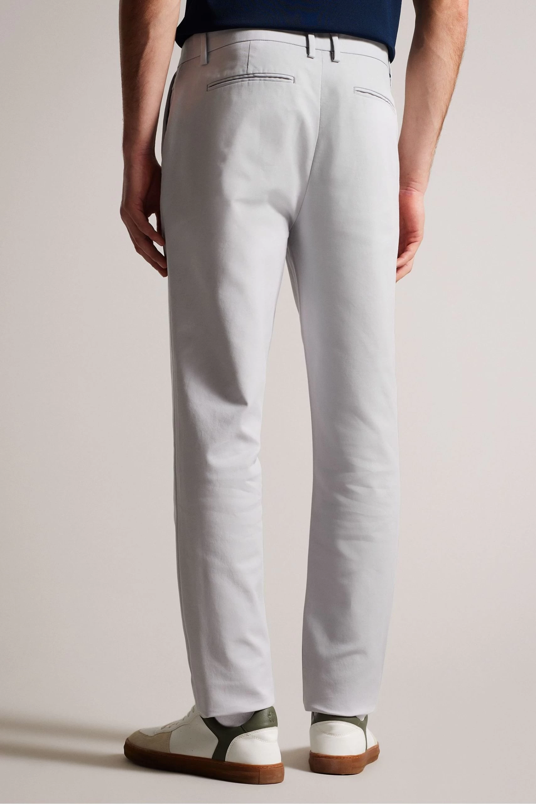 Ted Baker Grey Lenard Slim Fit Smart Cotton Stretch Chinos 4 Ted Baker Grey Lenard Slim Fit Smart Cotton Stretch Chinos - Image 2