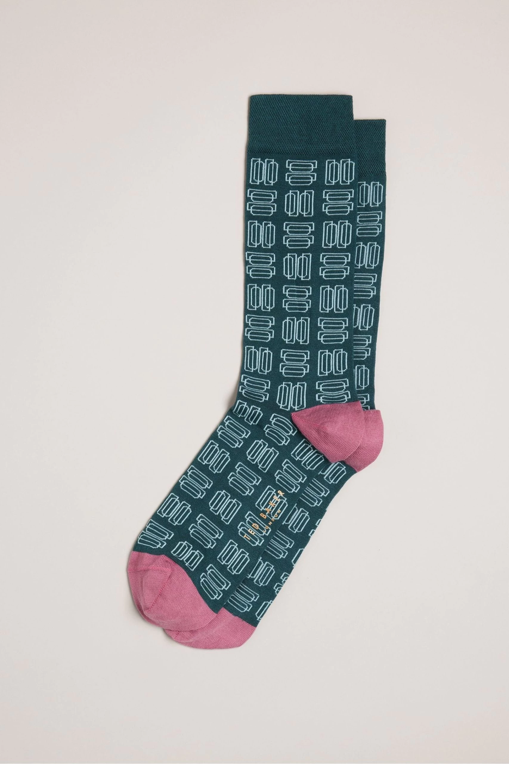 Ted Baker Green Gridsoc Geometric Pattern Socks 3 Ted Baker Green Gridsoc Geometric Pattern Socks