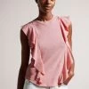 Ted Baker Pink Kathley Frill Linen Vest 1 Ted Baker Pink Kathley Frill Linen Vest -Ted Baker Shop 701840s