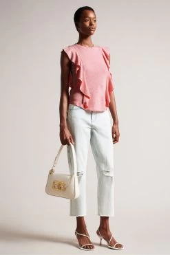 Ted Baker Pink Kathley Frill Linen Vest 12 Ted Baker Pink Kathley Frill Linen Vest -Ted Baker Shop 701840s4