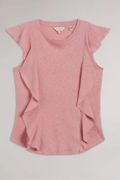 Ted Baker Pink Kathley Frill Linen Vest 13 Ted Baker Pink Kathley Frill Linen Vest -Ted Baker Shop 701840s5