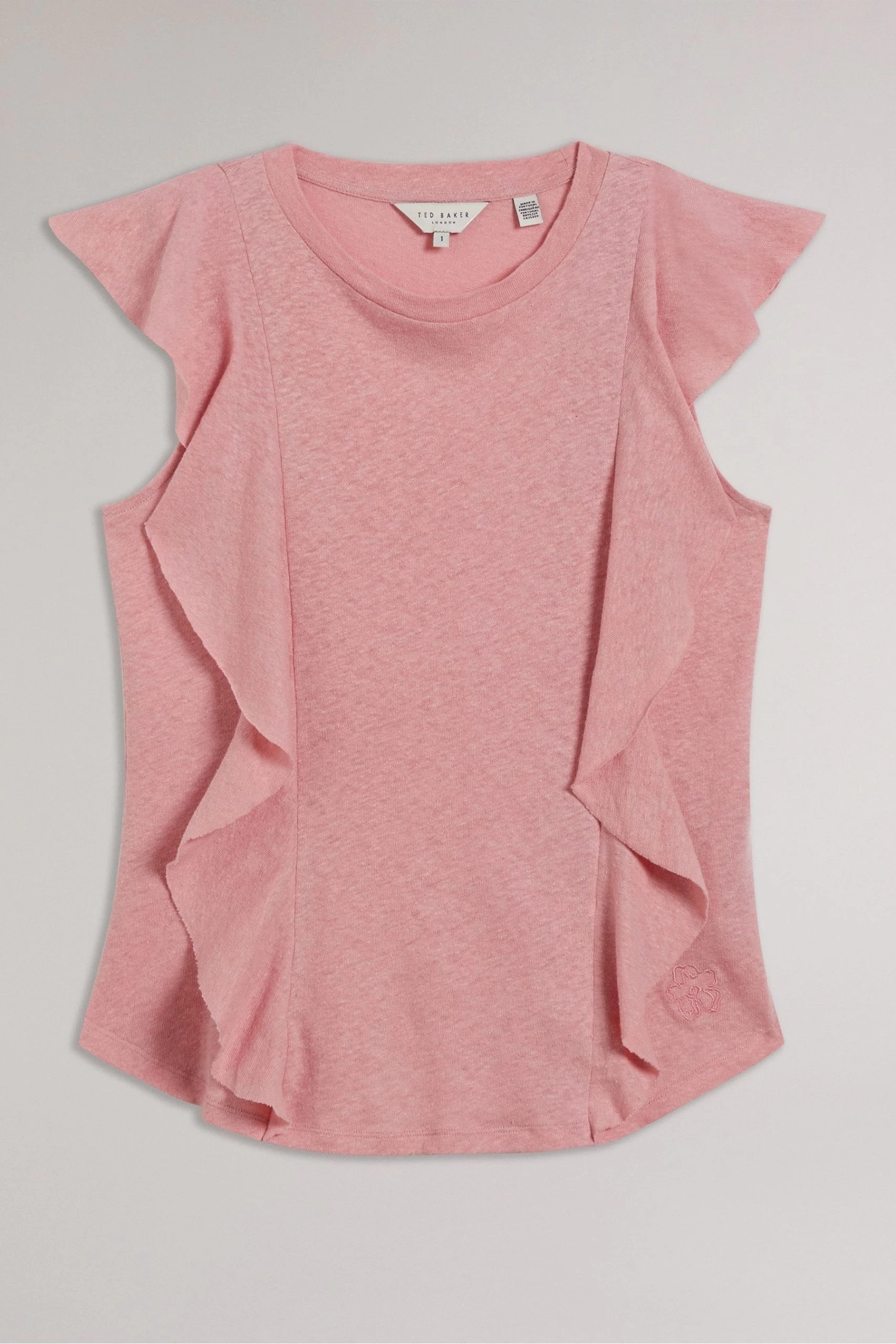 Ted Baker Pink Kathley Frill Linen Vest 7 Ted Baker Pink Kathley Frill Linen Vest - Image 5