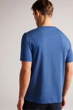 Ted Baker Blue Kenedy Short Sleeved Regular Fit Branded T-Shirt 8 Ted Baker Blue Kenedy Short Sleeved Regular Fit Branded T-Shirt -Ted Baker Shop 702220s2