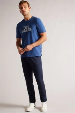 Ted Baker Blue Kenedy Short Sleeved Regular Fit Branded T-Shirt 9 Ted Baker Blue Kenedy Short Sleeved Regular Fit Branded T-Shirt -Ted Baker Shop 702220s3