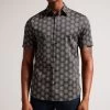 Ted Baker Navy Blue Pearsho Short Sleeve Circle Geo Shirt 1 Ted Baker Navy Blue Pearsho Short Sleeve Circle Geo Shirt -Ted Baker Shop 712602s