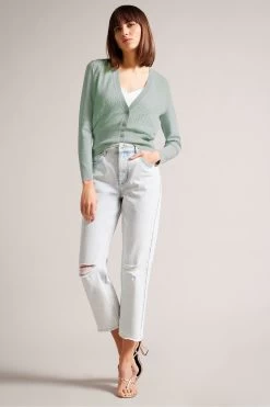 Ted Baker Green Joslina Delicate Pointelle Knit Cardigan 9 Ted Baker Green Joslina Delicate Pointelle Knit Cardigan -Ted Baker Shop 721193s3
