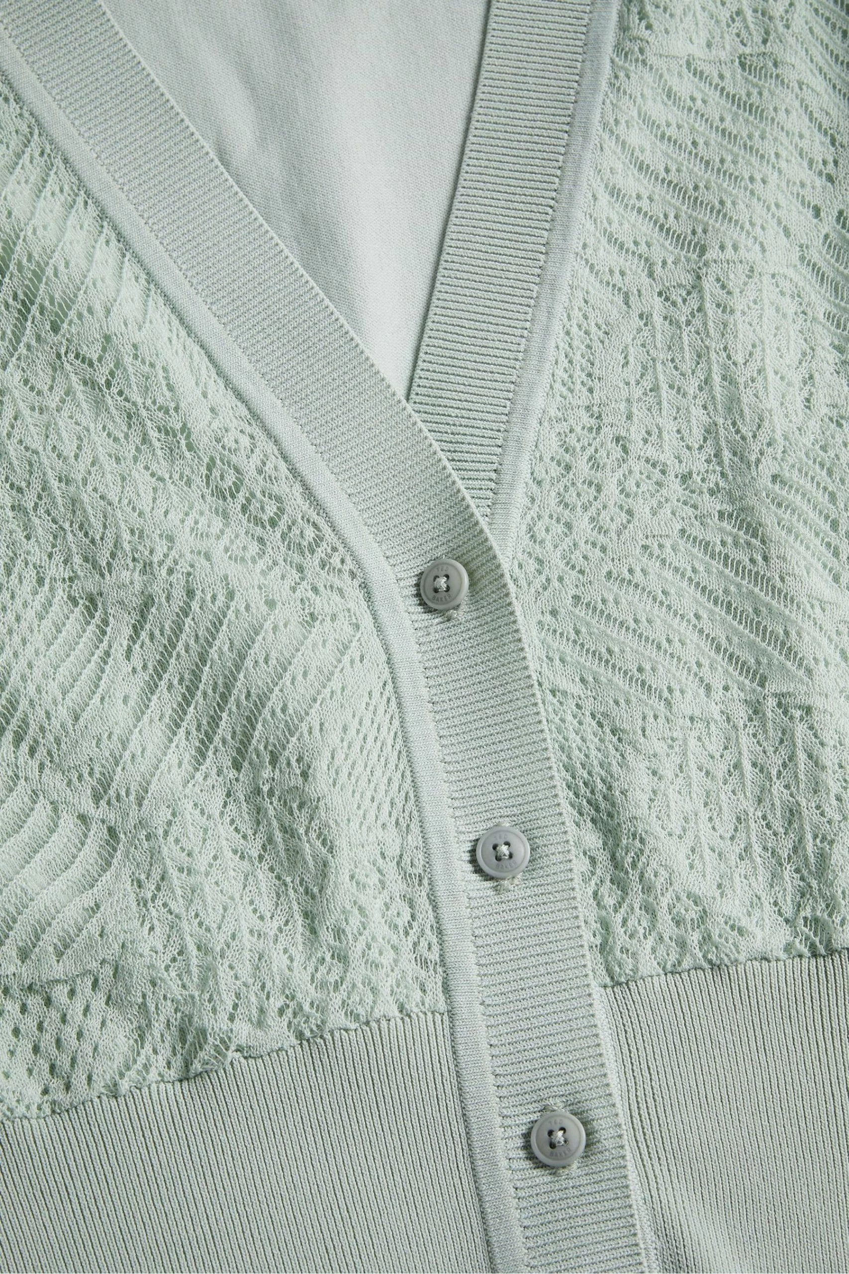 Ted Baker Green Joslina Delicate Pointelle Knit Cardigan 7 Ted Baker Green Joslina Delicate Pointelle Knit Cardigan - Image 5