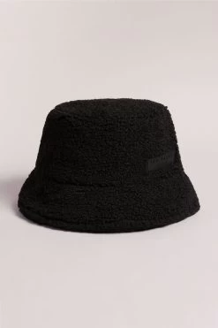 Ted Baker Pamelll Faux Shearling Black Bucket Hat