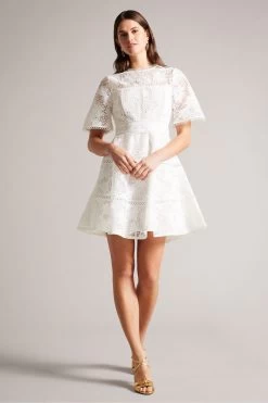 Ted Baker Lydiiha Fit And Flare Tiered Lace White Dress 11 Ted Baker Lydiiha Fit And Flare Tiered Lace White Dress -Ted Baker Shop 732321s3