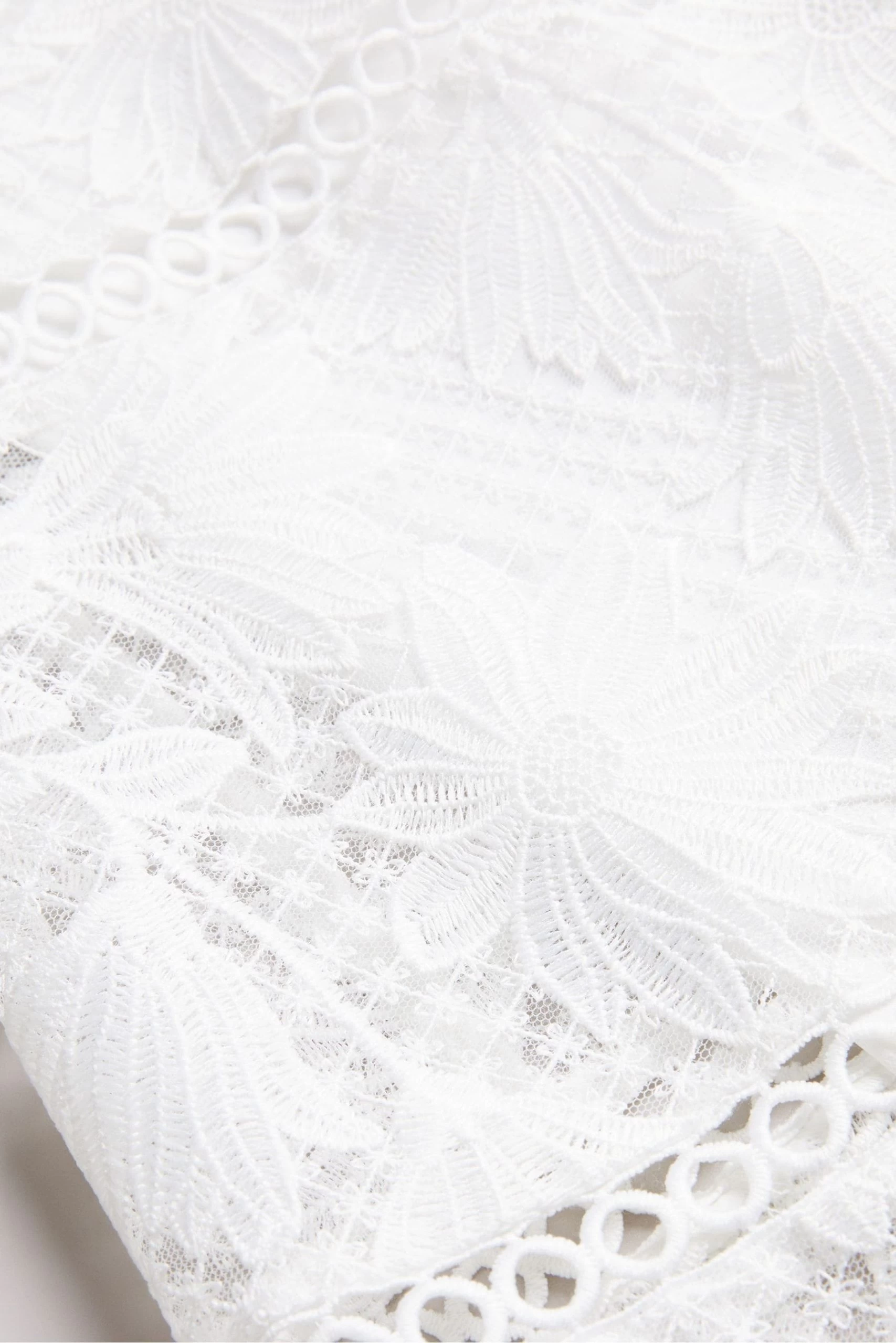 Ted Baker Lydiiha Fit And Flare Tiered Lace White Dress 9 Ted Baker Lydiiha Fit And Flare Tiered Lace White Dress - Image 7