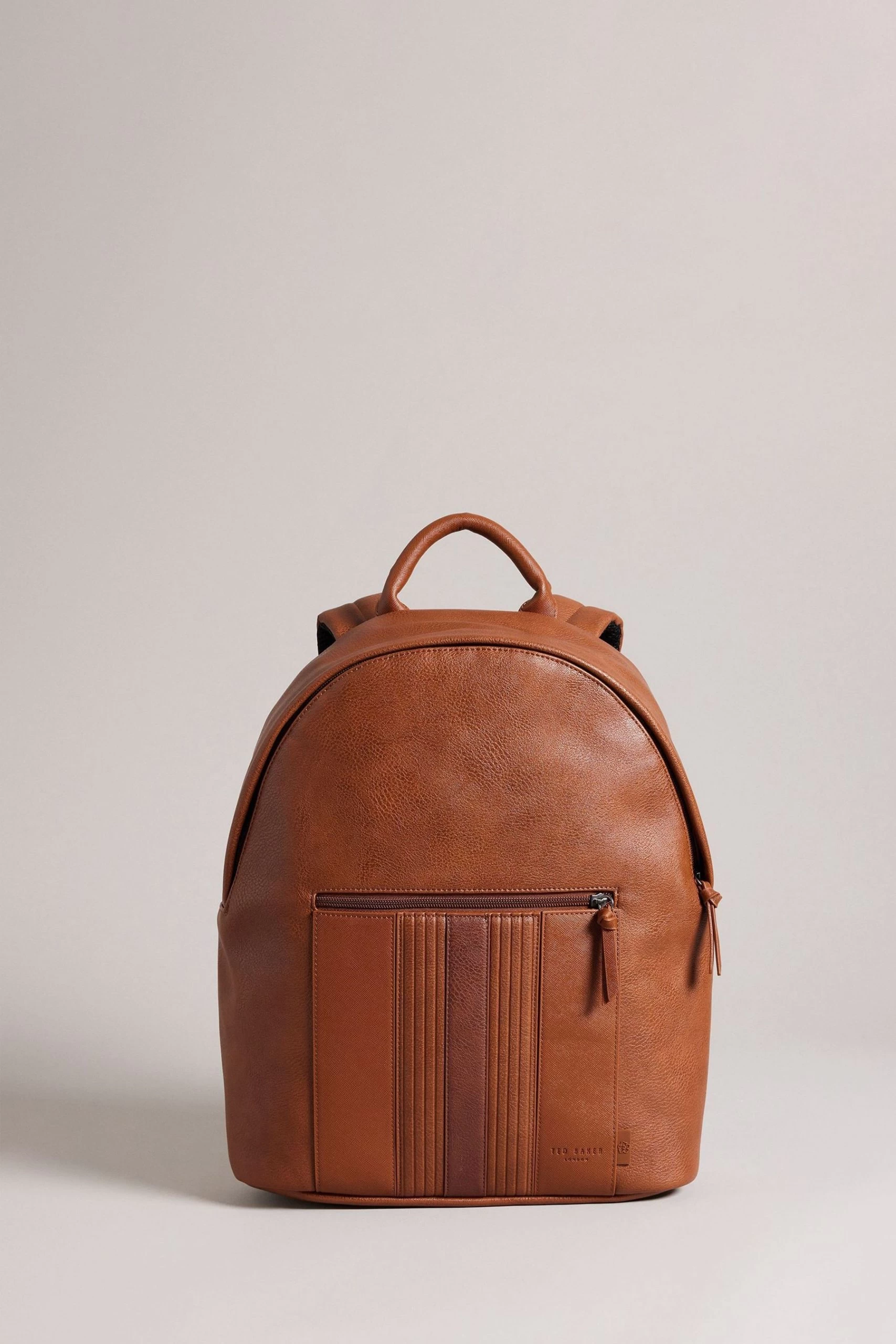 Ted Baker Esentle Tan Striped Pu Brown Backpack 3 Ted Baker Esentle Tan Striped Pu Brown Backpack