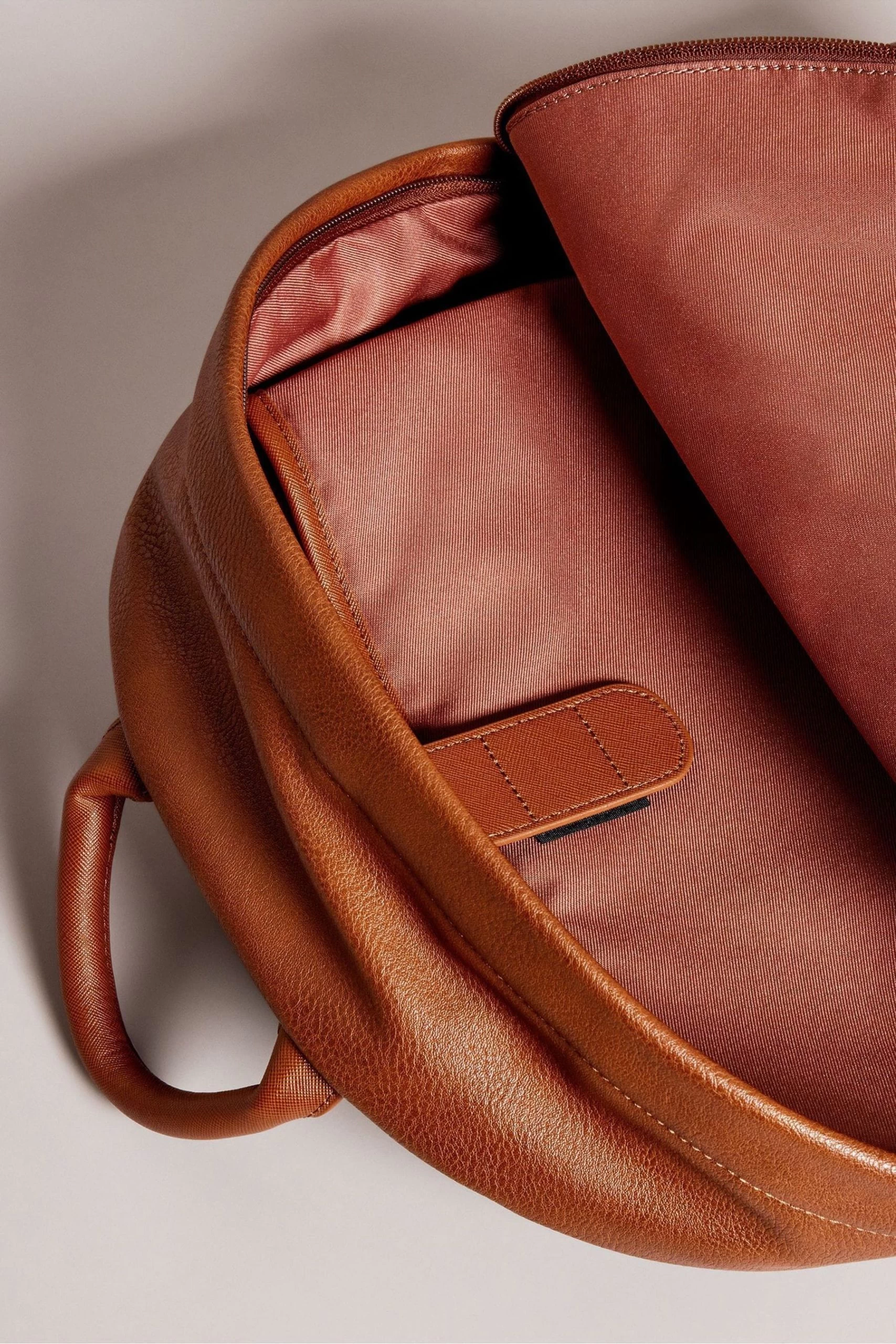 Ted Baker Esentle Tan Striped Pu Brown Backpack 5 Ted Baker Esentle Tan Striped Pu Brown Backpack - Image 3