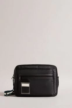 Ted Baker Matts Black Twill Retro Sport Messenger Bag