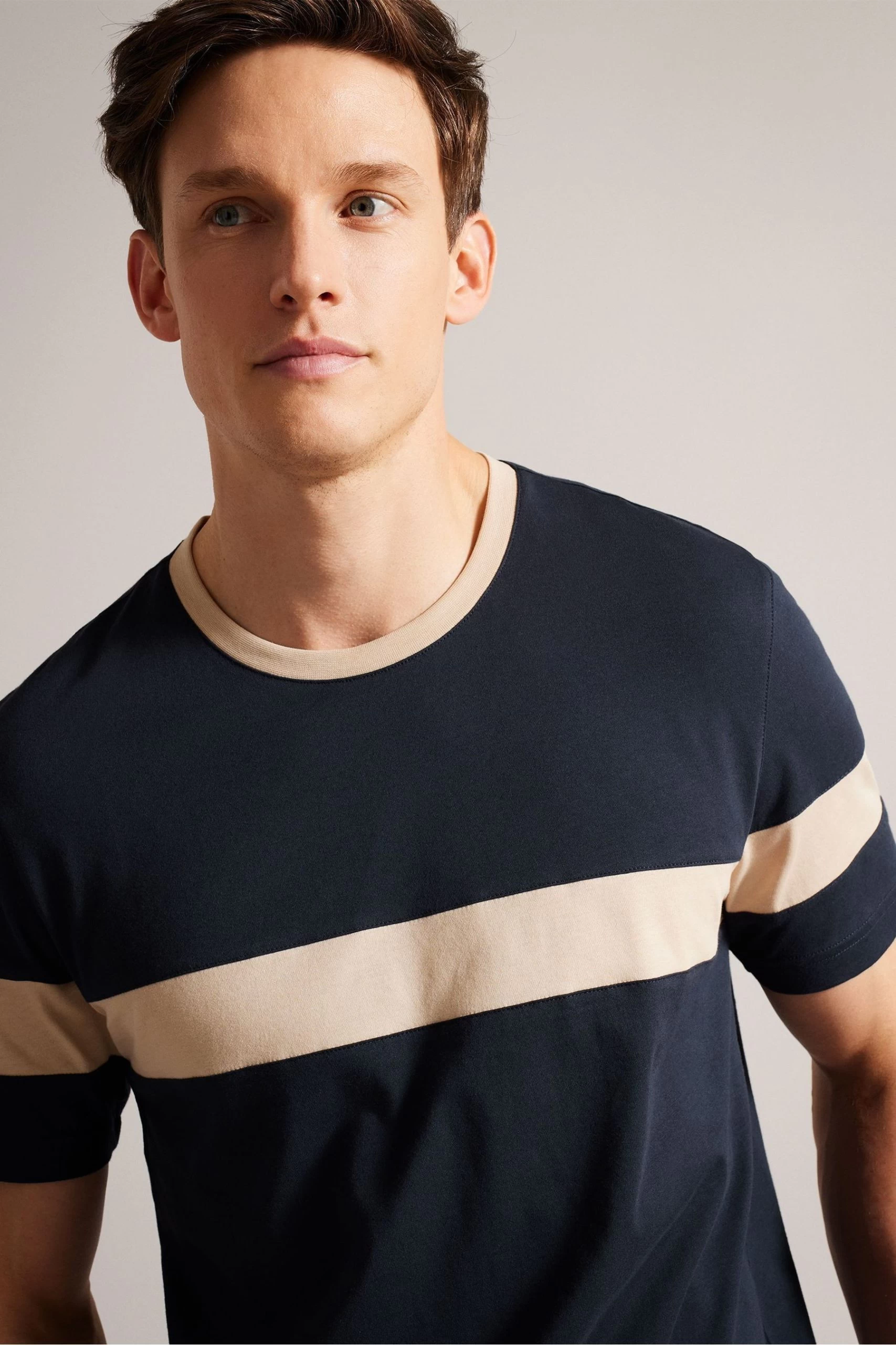 Ted Baker Blue Trez Short Sleeved Regular Colour Block T-Shirt 6 Ted Baker Blue Trez Short Sleeved Regular Colour Block T-Shirt - Image 4