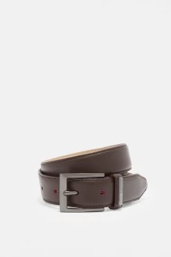 Ted Baker Brown Lizwiz Leather Keeper Plate Belt