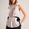 Ted Baker Evalie Nude Sleeveless Frilled Top 2 Ted Baker Evalie Nude Sleeveless Frilled Top -Ted Baker Shop 771398s