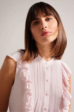 Ted Baker Evalie Nude Sleeveless Frilled Top 12 Ted Baker Evalie Nude Sleeveless Frilled Top -Ted Baker Shop 771398s4