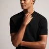 Ted Baker Senti Short Sleeved Knitted Plain Black T-Shirt 2 Ted Baker Senti Short Sleeved Knitted Plain Black T-Shirt -Ted Baker Shop 772039s