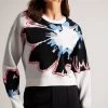 Ted Baker Avrella Placement Jacquard White Sweater 1 Ted Baker Avrella Placement Jacquard White Sweater -Ted Baker Shop 791611s