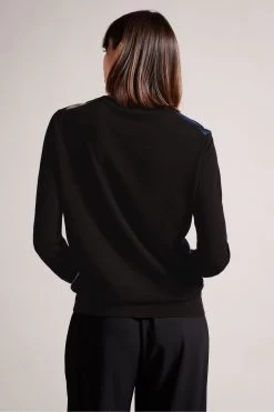 Ted Baker Blue Marola Woven Front Easy Fit Sweater 10 Ted Baker Blue Marola Woven Front Easy Fit Sweater -Ted Baker Shop 793764s2