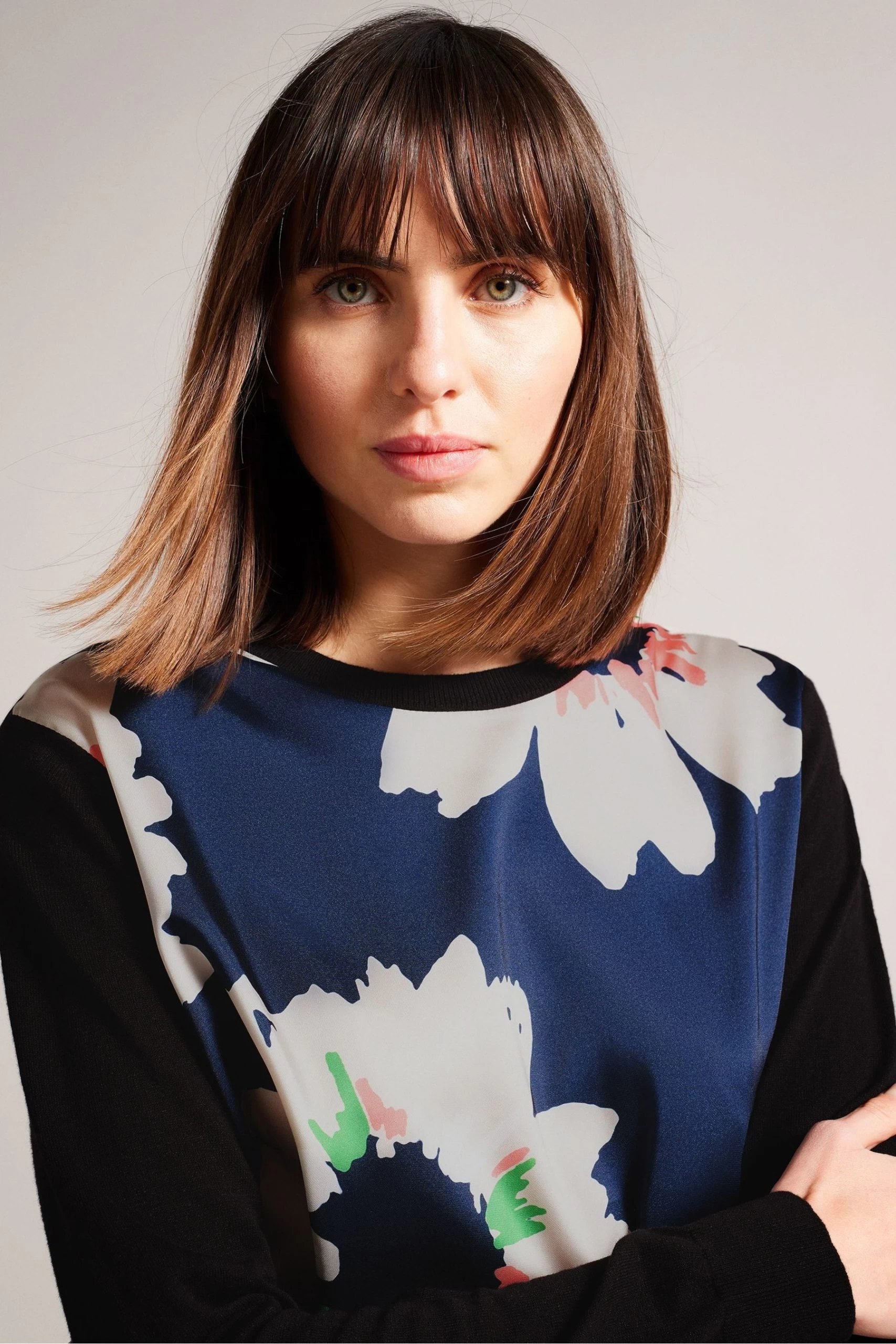 Ted Baker Blue Marola Woven Front Easy Fit Sweater 6 Ted Baker Blue Marola Woven Front Easy Fit Sweater - Image 4