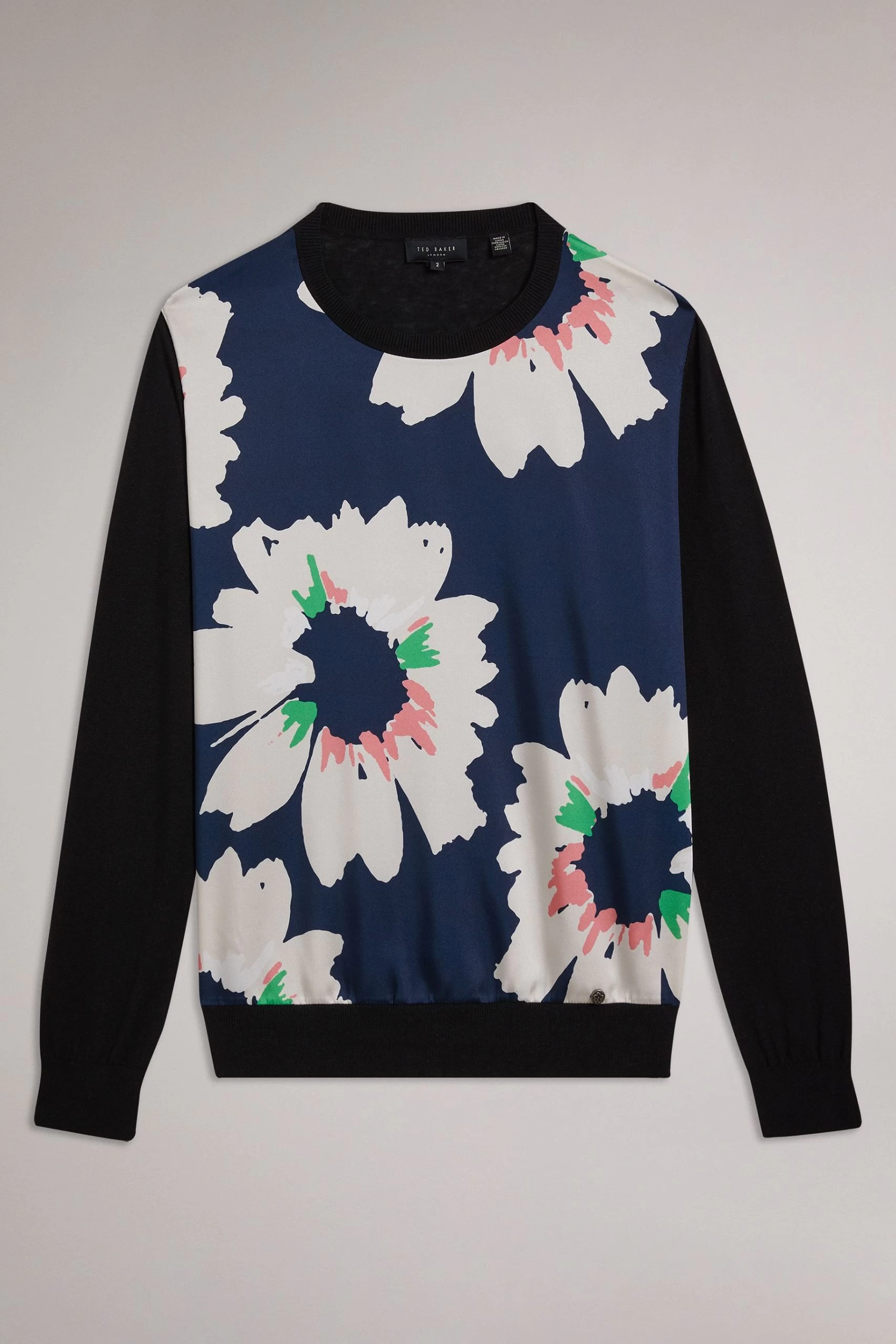 Ted Baker Blue Marola Woven Front Easy Fit Sweater 7 Ted Baker Blue Marola Woven Front Easy Fit Sweater - Image 5