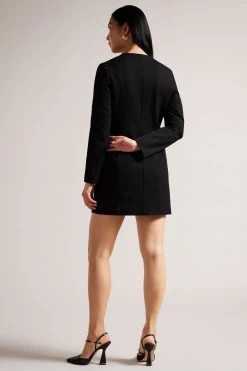 Ted Baker Calihad Double Breasted V-Neck Black Tuxedo Dress 9 Ted Baker Calihad Double Breasted V-Neck Black Tuxedo Dress -Ted Baker Shop 795312s2