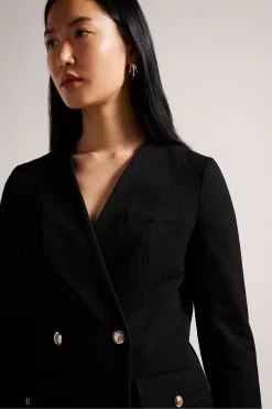 Ted Baker Calihad Double Breasted V-Neck Black Tuxedo Dress 10 Ted Baker Calihad Double Breasted V-Neck Black Tuxedo Dress -Ted Baker Shop 795312s3