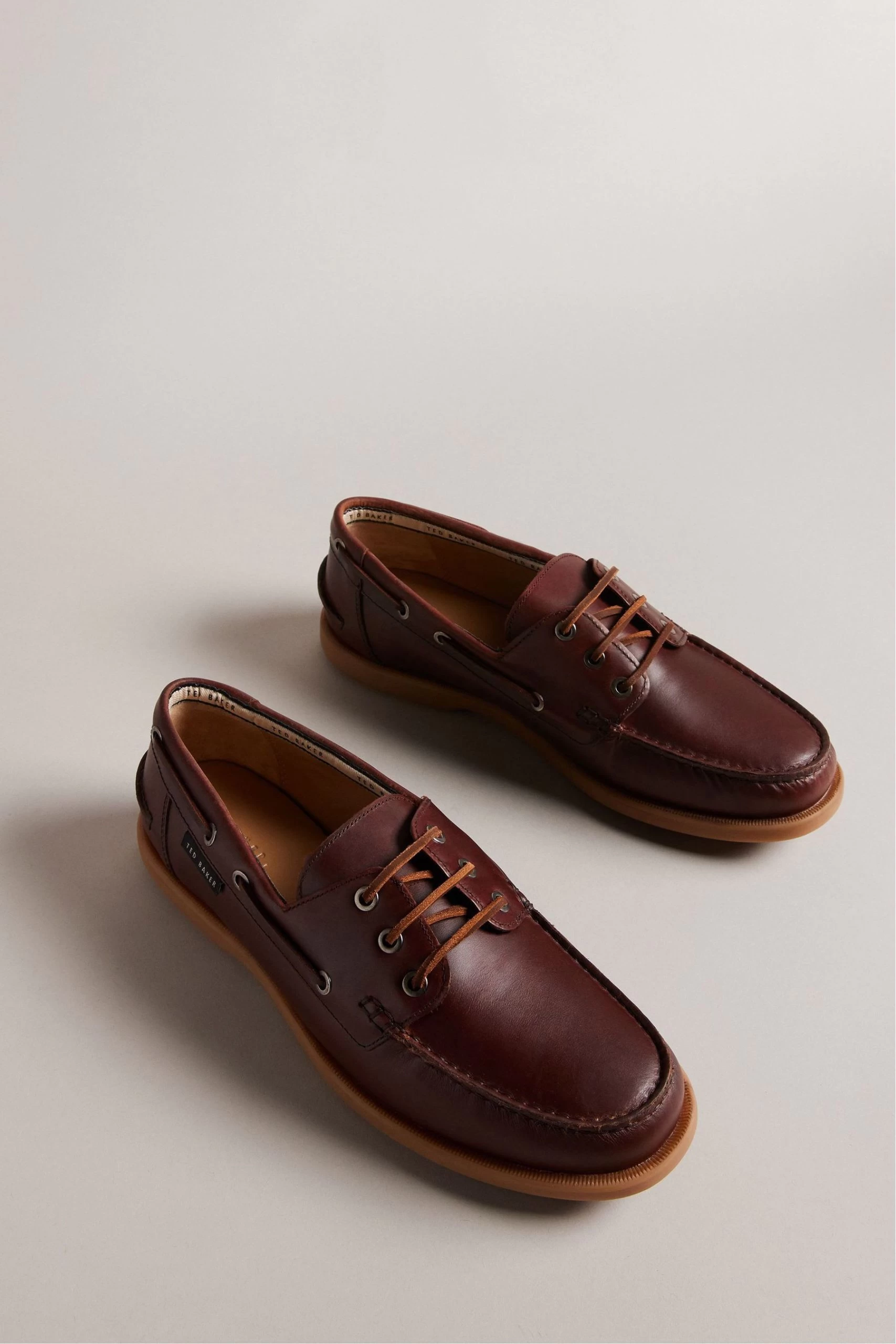 Ted Baker Kenricw Brown Waxy Leather Clashort Sleevedic Boat Shoes 4 Ted Baker Kenricw Brown Waxy Leather Clashort Sleevedic Boat Shoes - Image 2