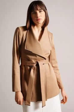 Ted Baker Rosiaas Brown Hip Length Wrap Trench Coat