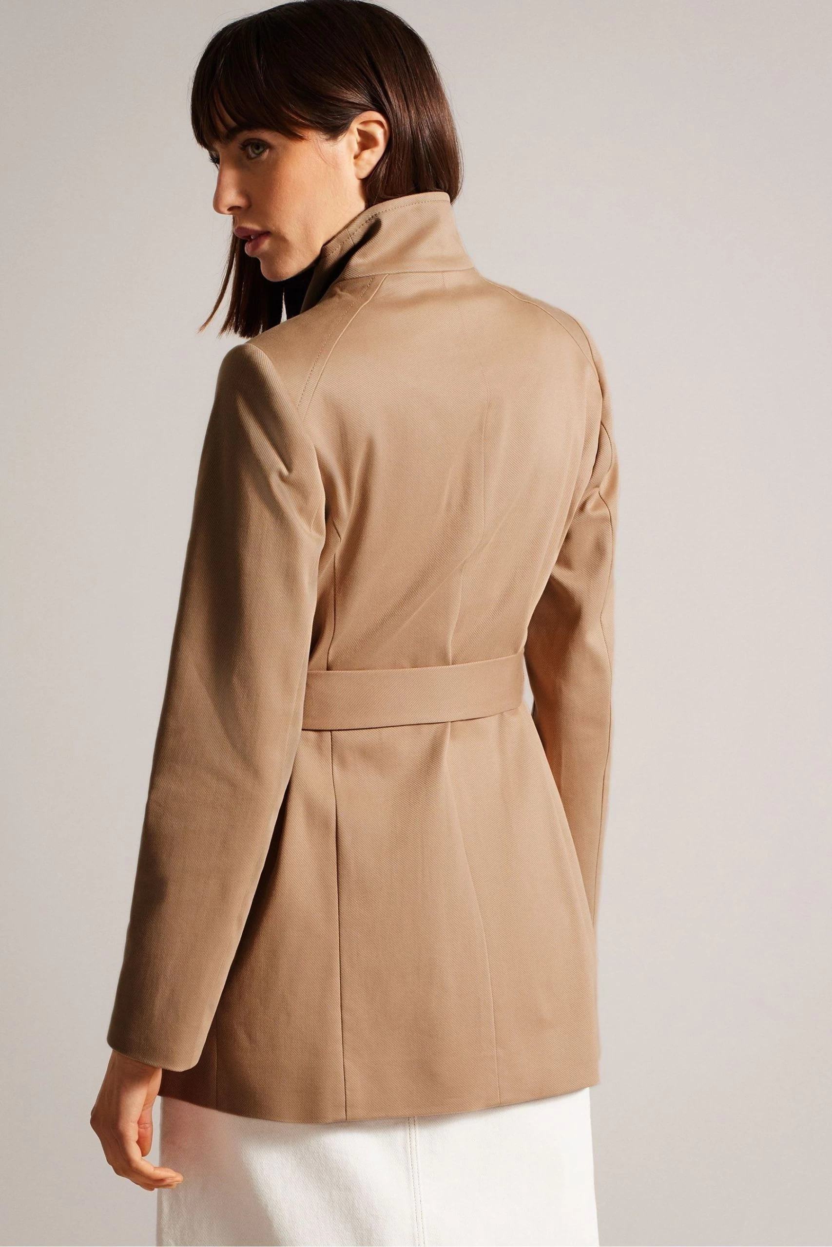 Ted Baker Rosiaas Brown Hip Length Wrap Trench Coat 4 Ted Baker Rosiaas Brown Hip Length Wrap Trench Coat - Image 2