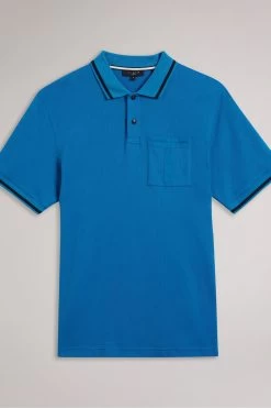 Ted Baker Blue Short Sleeves Regular Polo Shirt With T-Pocket 13 Ted Baker Blue Short Sleeves Regular Polo Shirt With T-Pocket -Ted Baker Shop 809213s5
