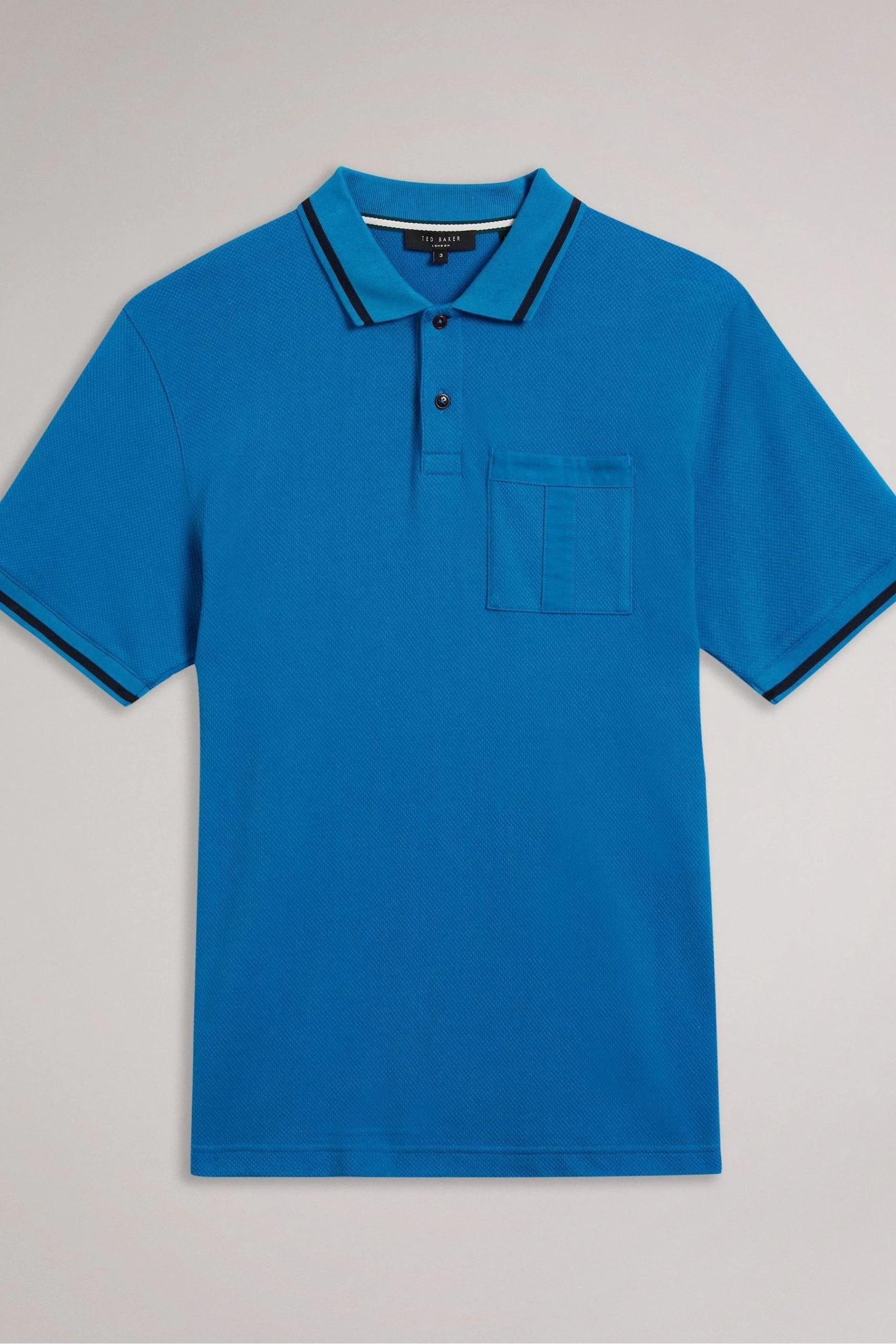Ted Baker Blue Short Sleeves Regular Polo Shirt With T-Pocket 7 Ted Baker Blue Short Sleeves Regular Polo Shirt With T-Pocket - Image 5