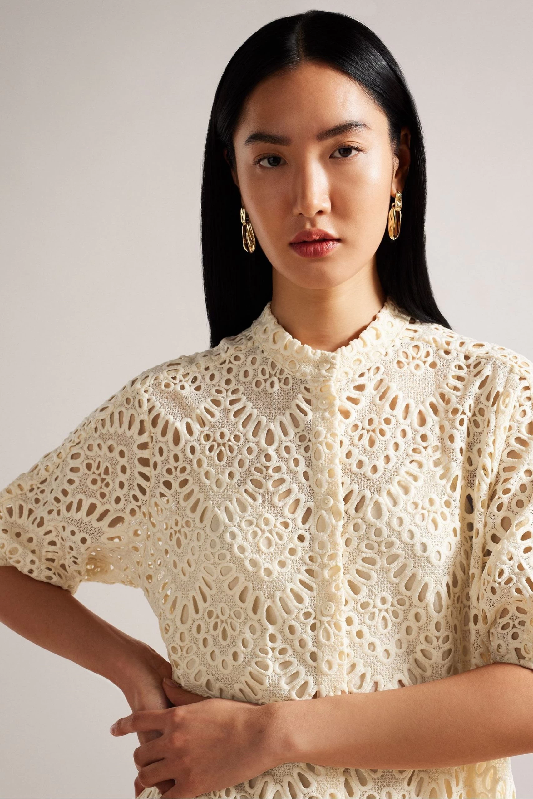 Ted Baker Lezzley Oversized Shirt White Dress 5 Ted Baker Lezzley Oversized Shirt White Dress - Image 3