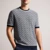 Ted Baker Navy Blue Nudla Zig Zag Stitched Knitted T-Shirt 1 Ted Baker Navy Blue Nudla Zig Zag Stitched Knitted T-Shirt -Ted Baker Shop 844915s