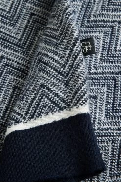 Ted Baker Navy Blue Nudla Zig Zag Stitched Knitted T-Shirt 9 Ted Baker Navy Blue Nudla Zig Zag Stitched Knitted T-Shirt -Ted Baker Shop 844915s4